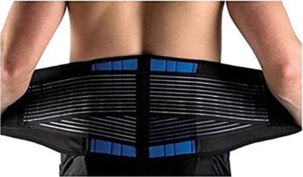 Deluxe Neoprene Double Pull Lumbar Lower Back Support Brace Exercise Belt Wai...