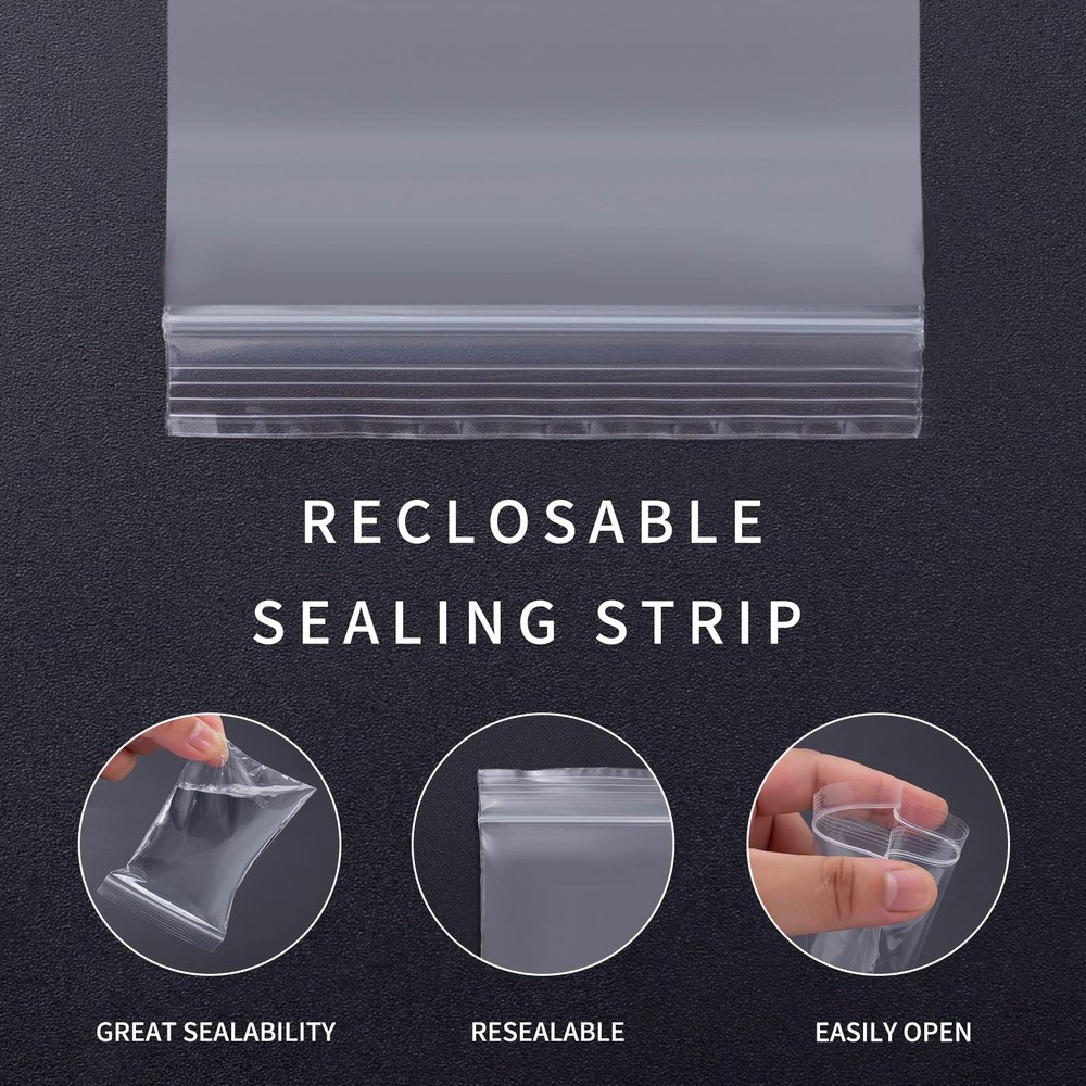Small Plastic Bags, 400 PCS Mini Baggies, 4 Assorted Small, Transparent