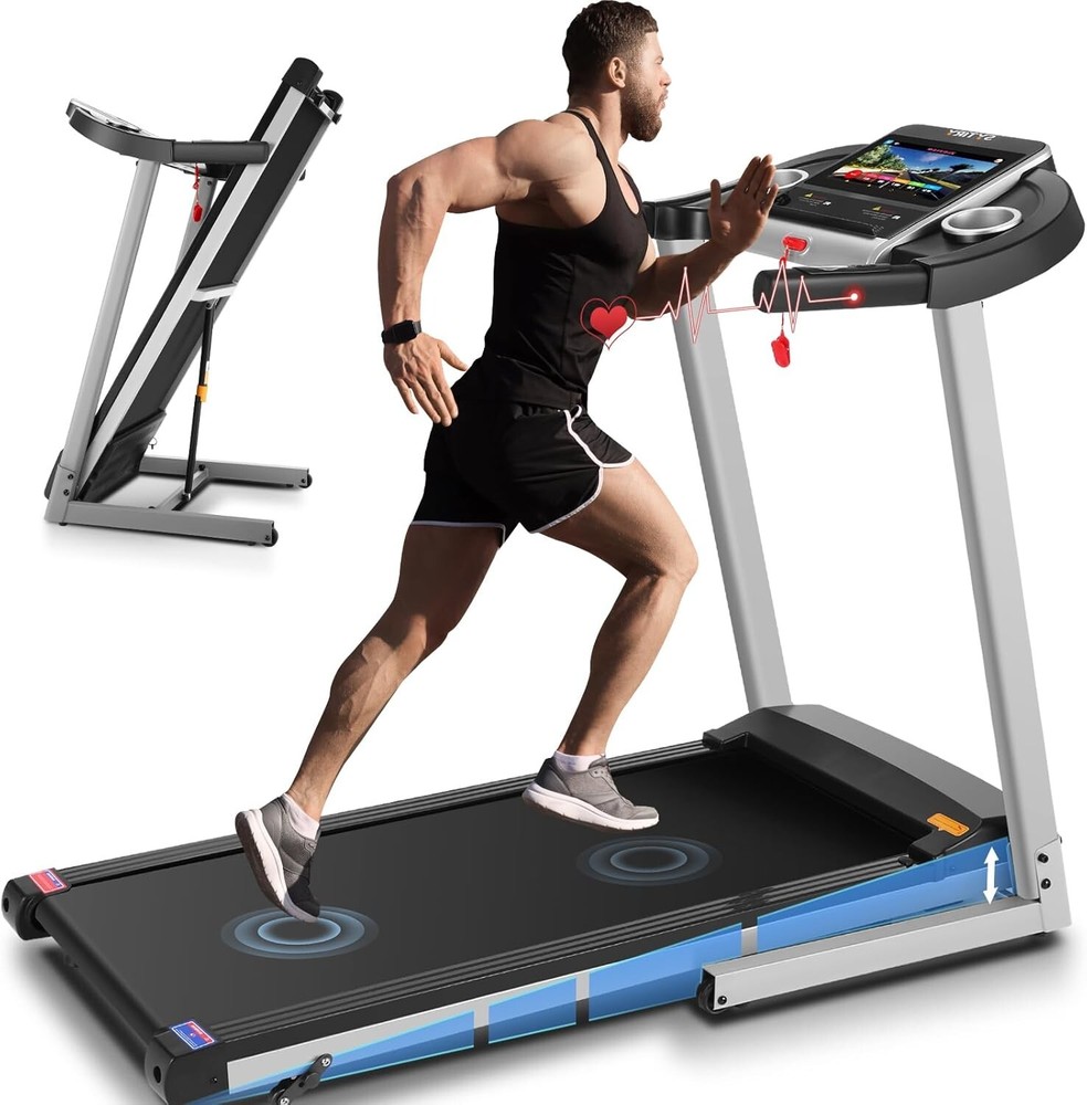 3.25HP Folding Treadmill 10in HD Touchscreen📺️ Walking Jogging Running Machine