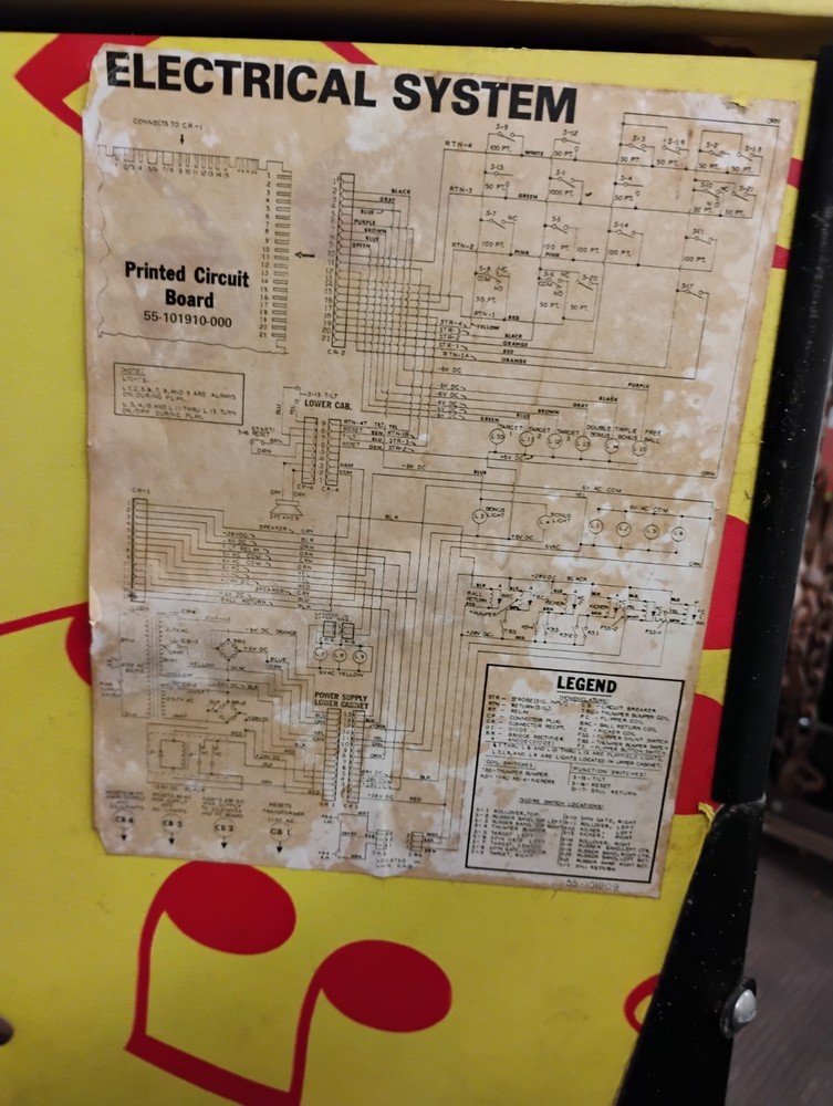 Alive Pinball Machine Model 55-860224-2 Yellow