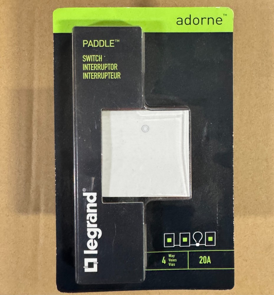 adorne® Home Lighting Controls Paddle Switch White 4 Way Switch ASPD2042W4