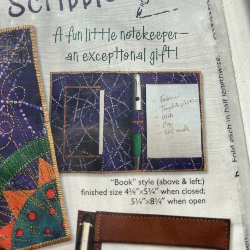 Vintage Pocket Scribbler sewing Pattern #0041 note keeping/card holder