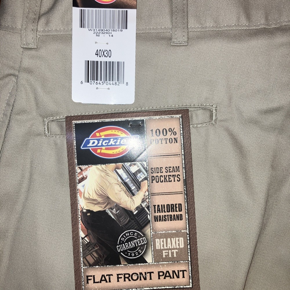Dickies Flat Front Size Size 40 X 30 Tan Uniform/Work Pants ￼
