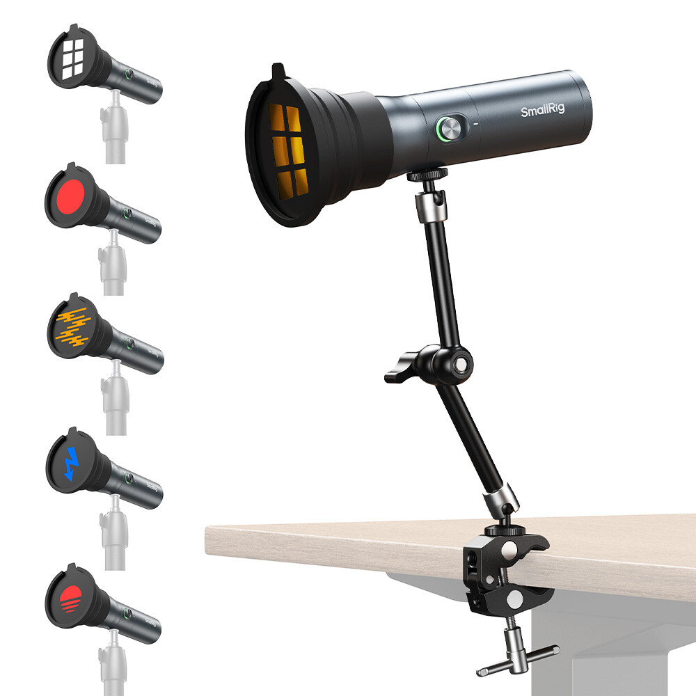 SmallRig RF 10C mini Spotlight LED Flashlight + 9.8 Inches Adjustable Magic Arm