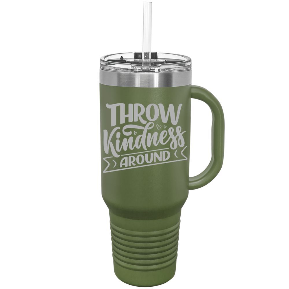 40oz Customized Handle Tumblers with Lid and Straw, Personalization Text or Logo