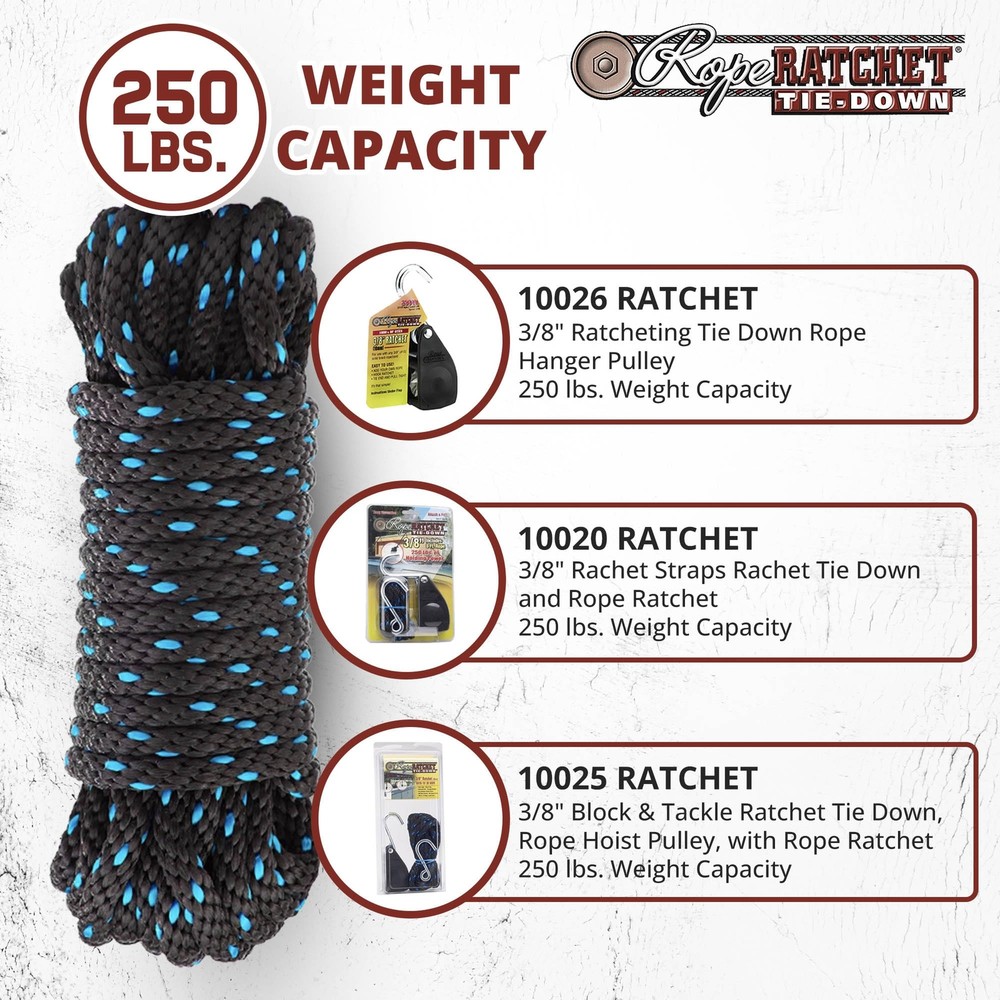 3/8" 50 ft Solid Braided Polypropylene Rope Heavy Duty All Purpose Utility Co...