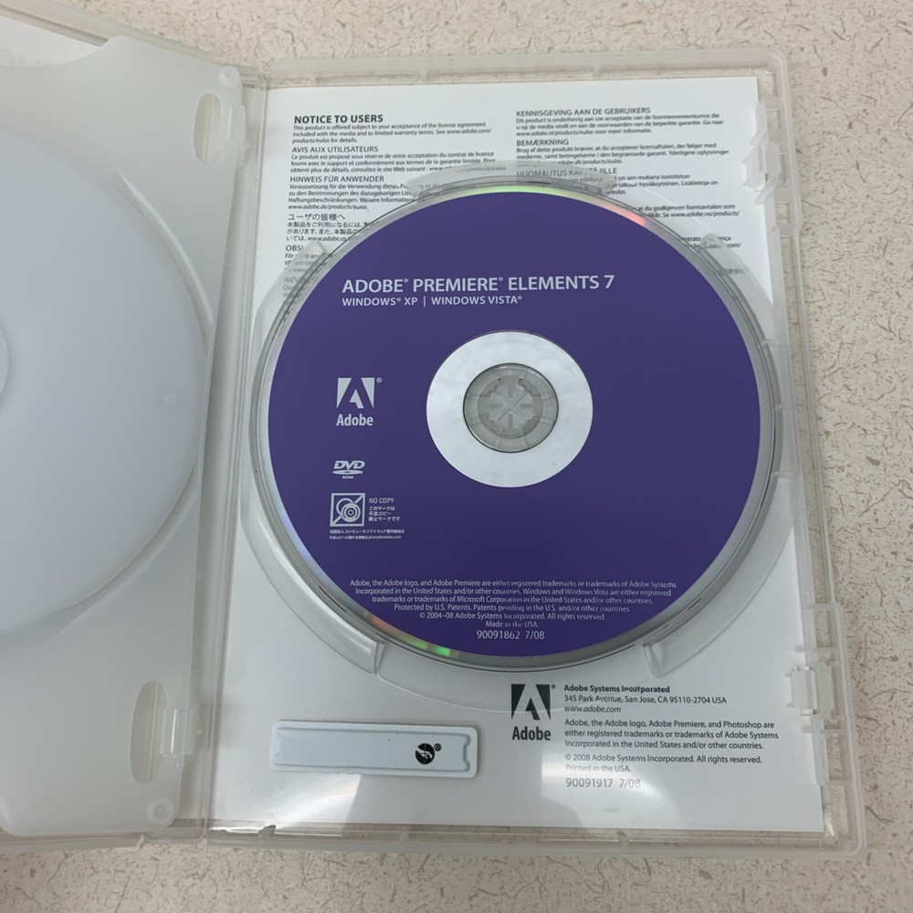 Adobe Photoshop Elements 7 & Premiere Elements 7 + Key 2 Discs