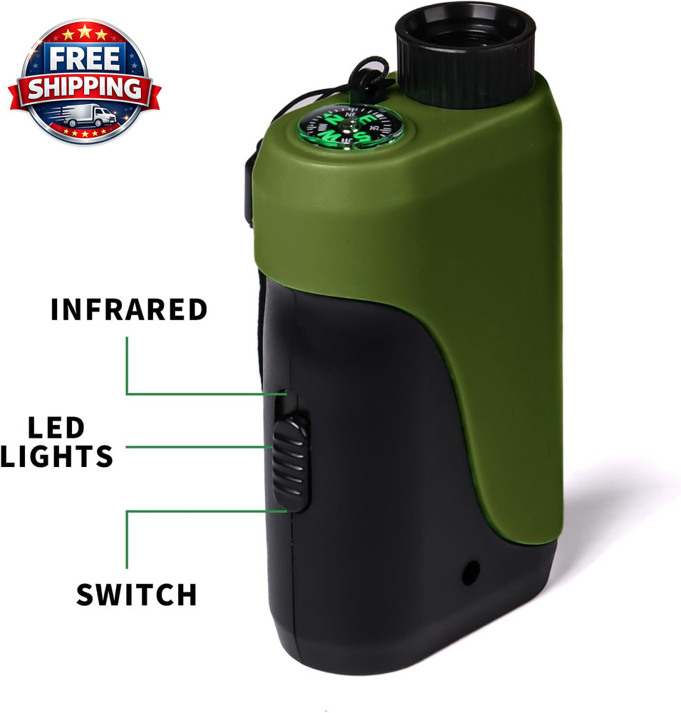 Kids Compact Monocular with Compass & LED Light for Outdoor Adventures