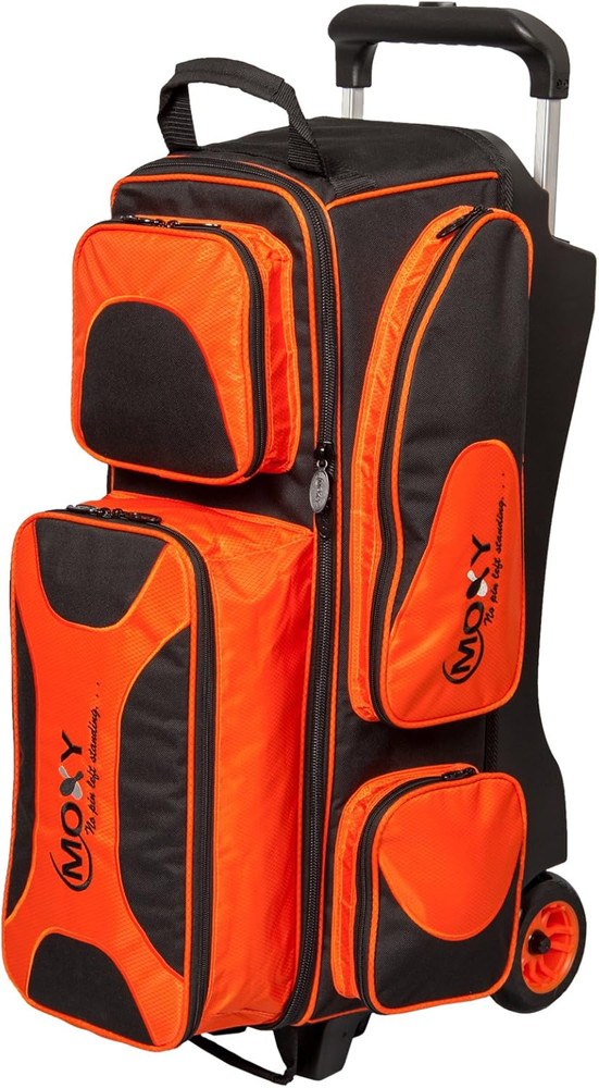 Moxy Deluxe Triple Roller Bowling Bag - Orange/Black