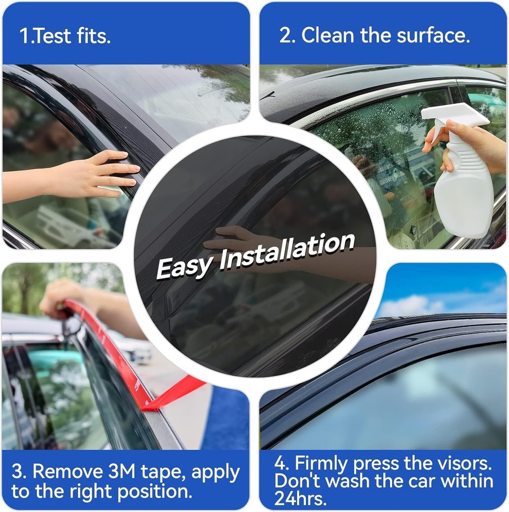Window Visors Rain Guards for 2001-2007 Chevy Silverado/GMC Sierra, Window Vent