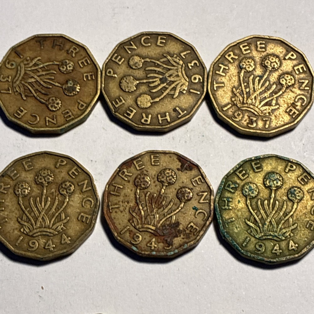 3d Pre Decimal Coins Bundle X 30. 1930’s Thru 60’s. Circulated.
