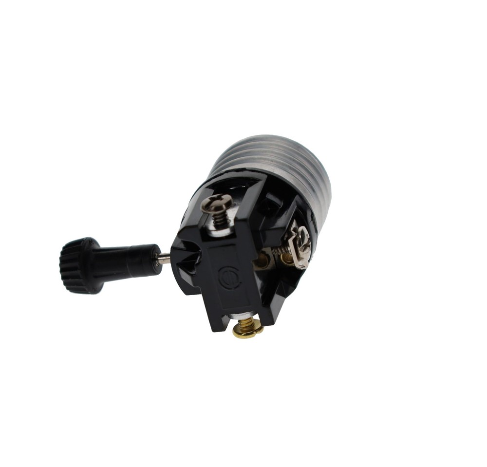 B&P Lamp® 3-Terminal Med. Base, Turn Knob Socket Interior black