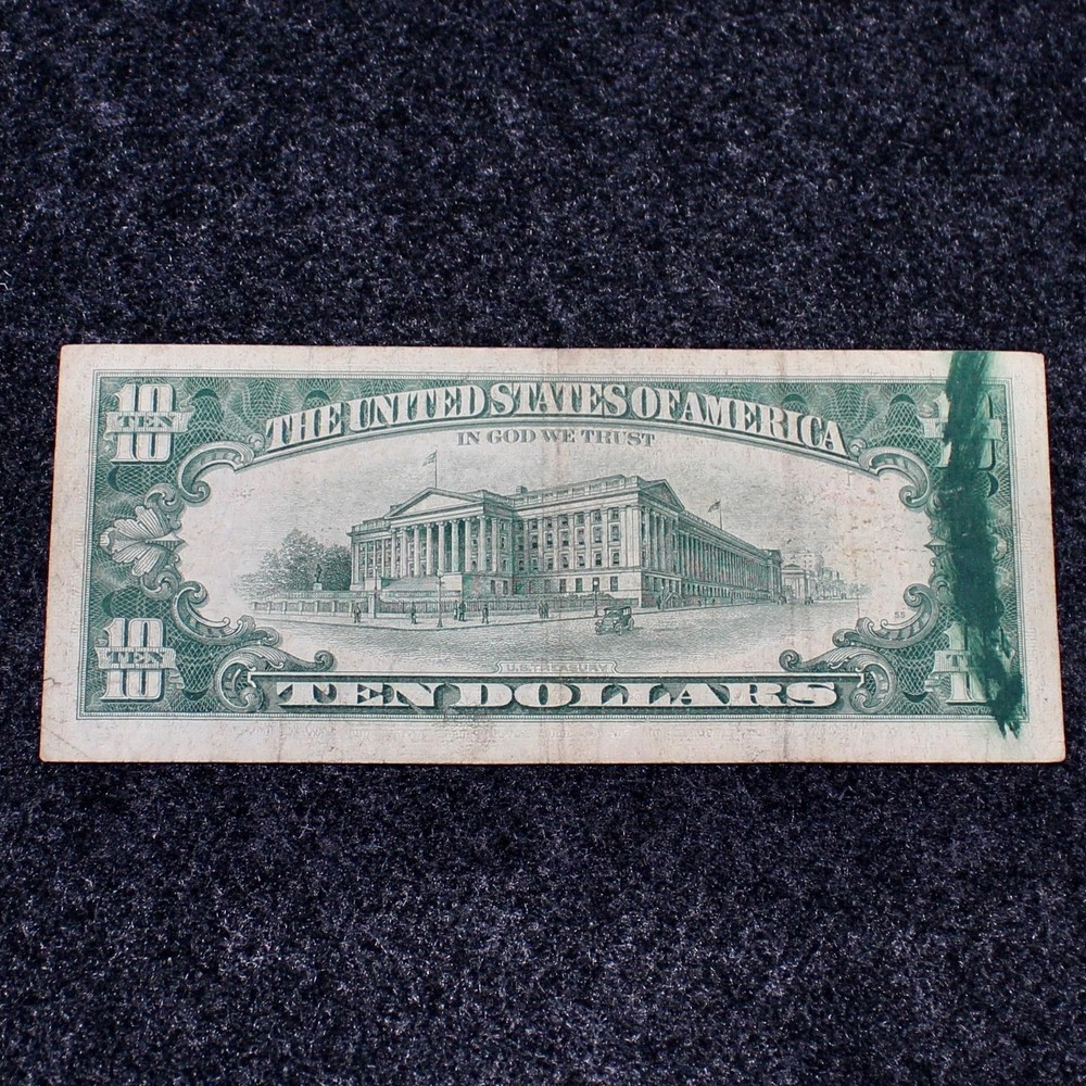1969 $1 Dollar FRN Large Ink Smear Error on reverse