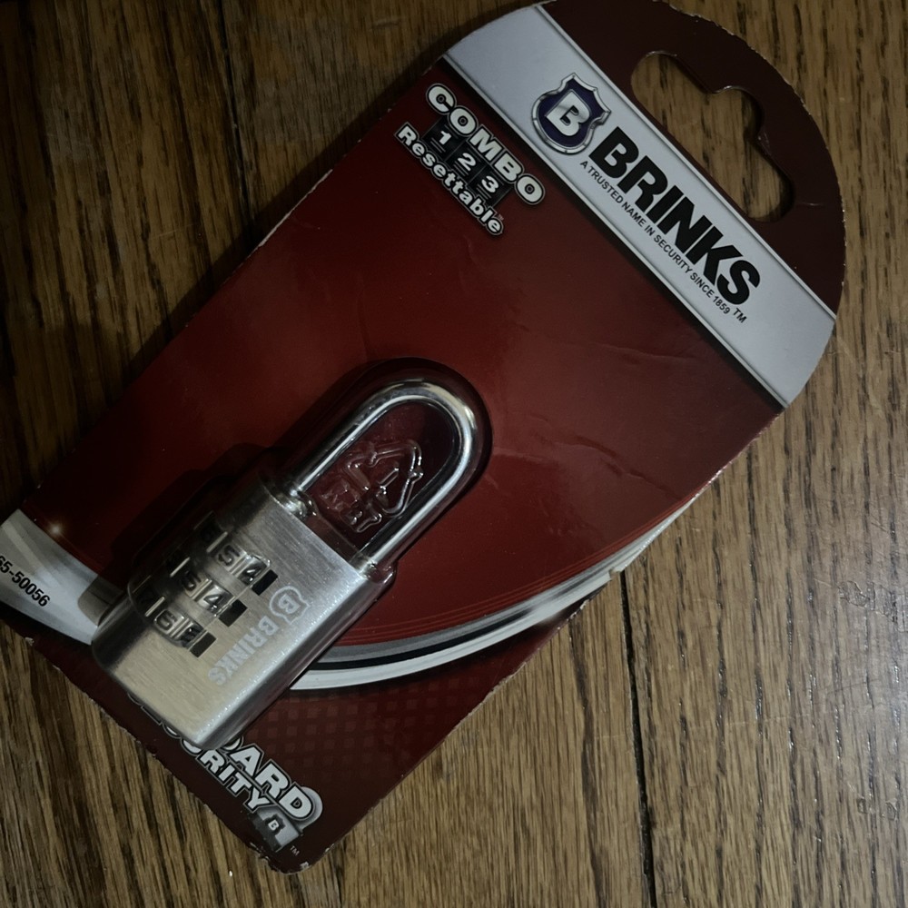 BRINKS 3-Dial Resettable Combo Keyless Easy-to-Use Security Padlock #165-50056