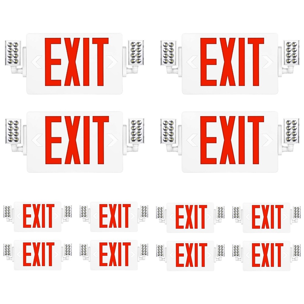 Spectsun 12  Packs Led Exit Light Red Exit Sign with Light Combo Battery Backup.