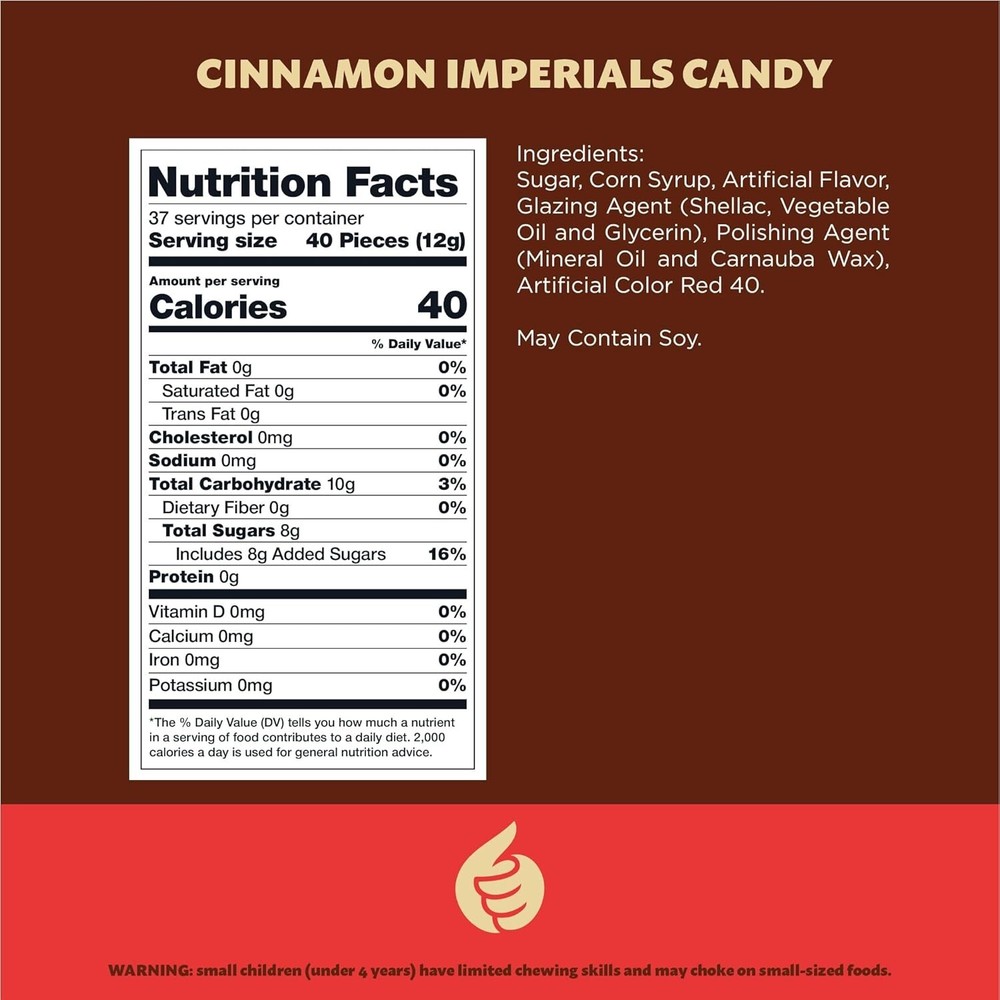 Cinnamon Imperials | 1-Pound Bag | Hard Candy