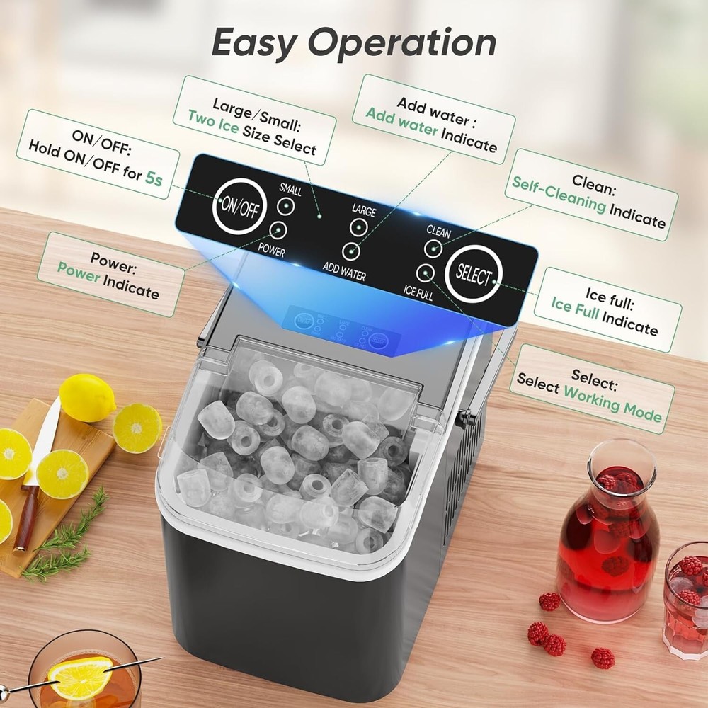 Portable Ice Maker Countertop Nugget sized ice cube