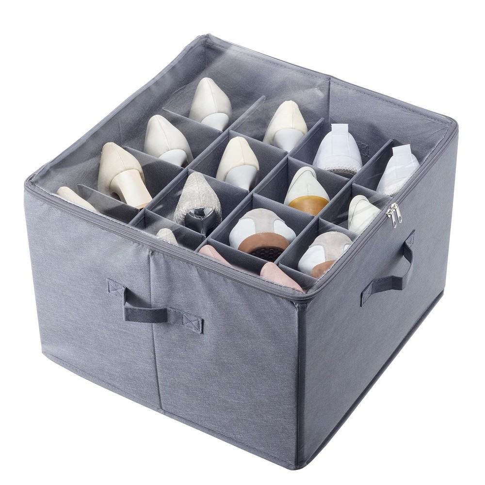 New/Under Bed Shoe Storage Organizer, 1 Pack, 16 Compartments, Underbed Shoe Box