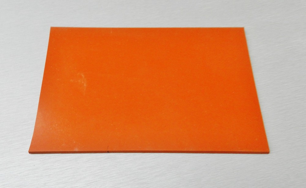 Silicone Rubber Pad High Temp Solid Sheet Red/Orange Commercial 3-1/2" x8" x1/4"
