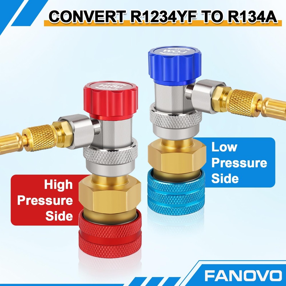 R1234yf to R134a Adapter Kit, High & Low Side Quick Coupler...