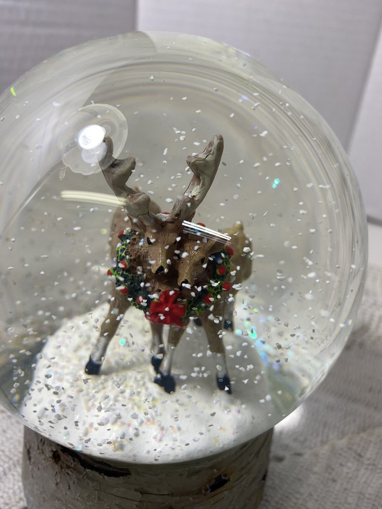 Martha Stewart 7” Stag&doe Snowglobe Musical Pristine E75