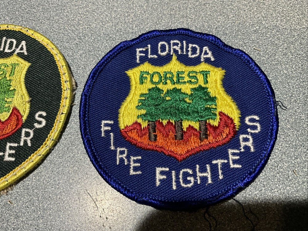 2 OLD USED Florida patch FOREST FIRE FIGHTERS ( diff color)