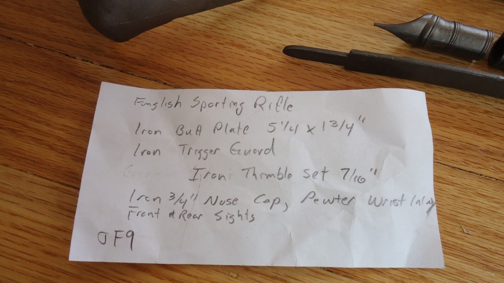 Muzzleloader Parts, English Sporting Rifle, Iron JF9