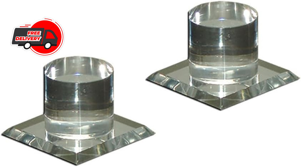 Mirart Pull Handle, Self Stick Round Acrylic Mirror Finger Knob (2 Pack)