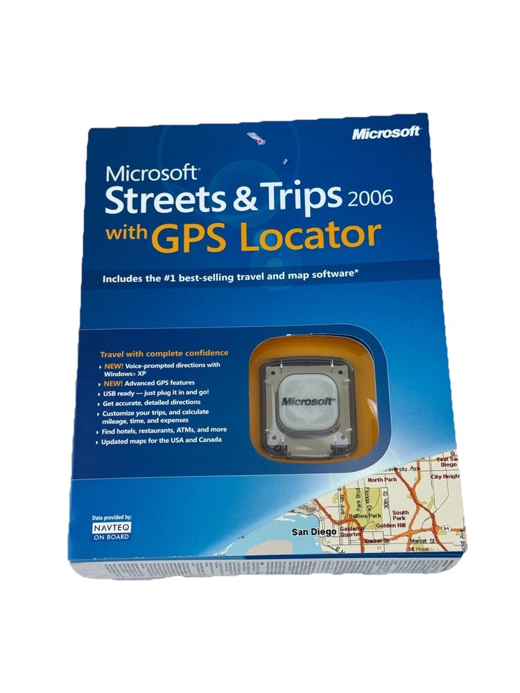 Microsoft Streets & Trips 2006 w/GPS Locator Navigation Software for PC New Seal