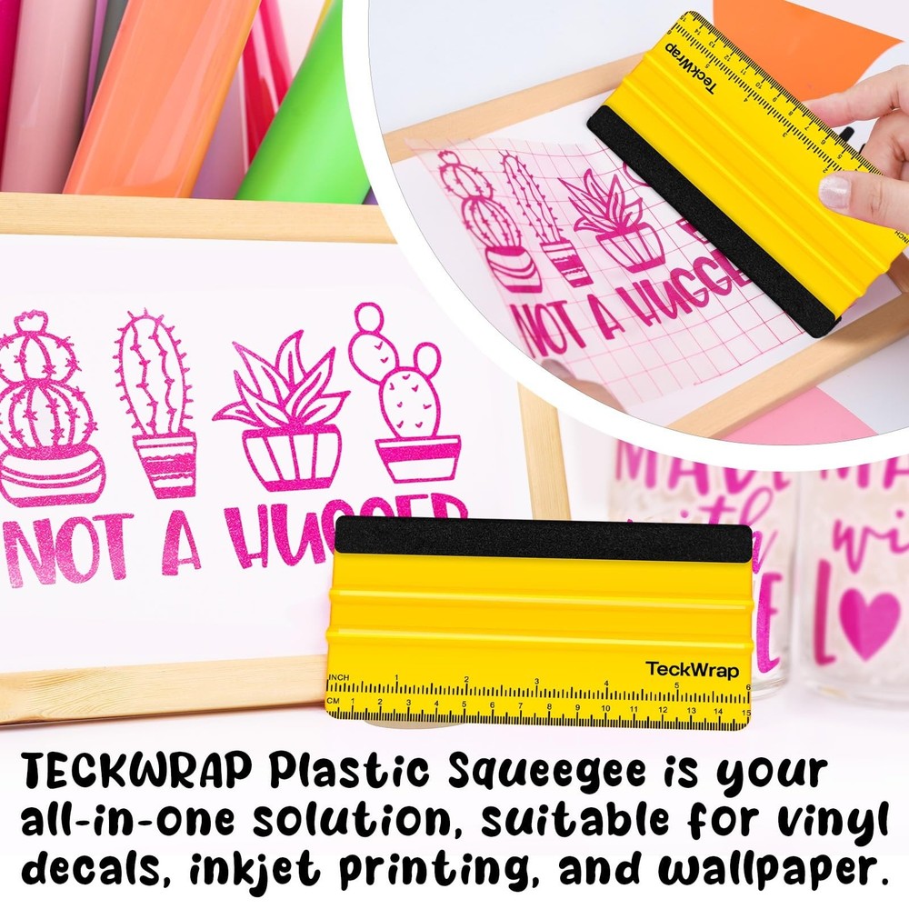 TECKWRAP Squeegee for Vinyl Felt Squeegee Scraper Tool for Decals, Inkjet Sti...