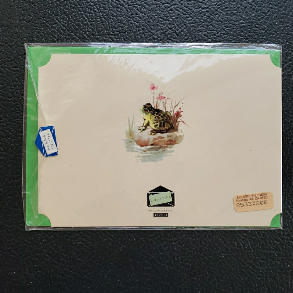 Vintage Blank Note Card Courtier Fine Arts Frog & Toad