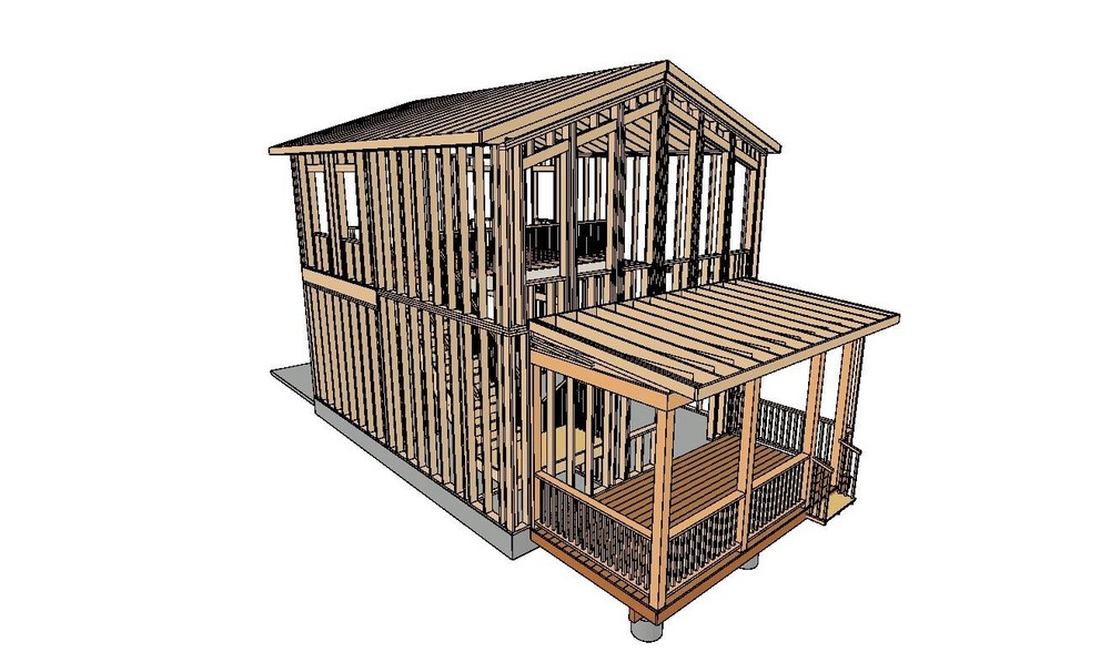 Tiny House Blueprints drawing two floor 778 SQFT