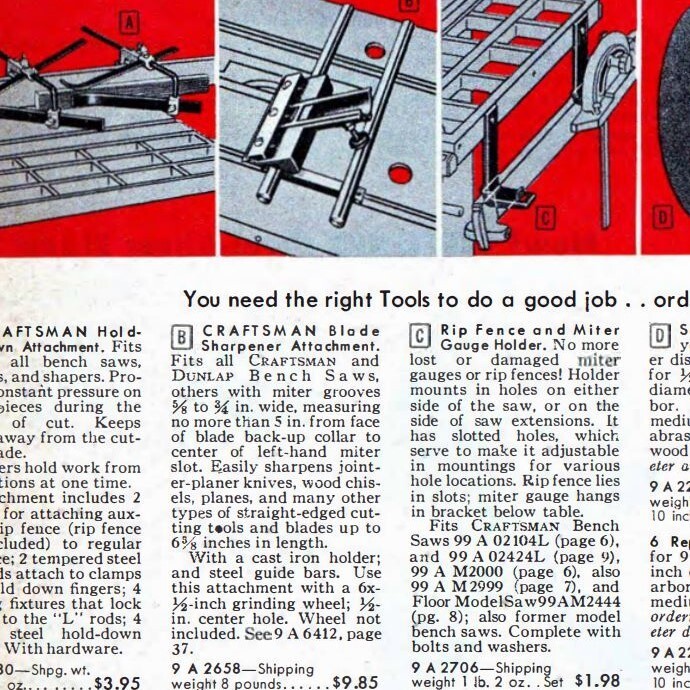 Craftsman Blade Sharpener Table Saw Attachment