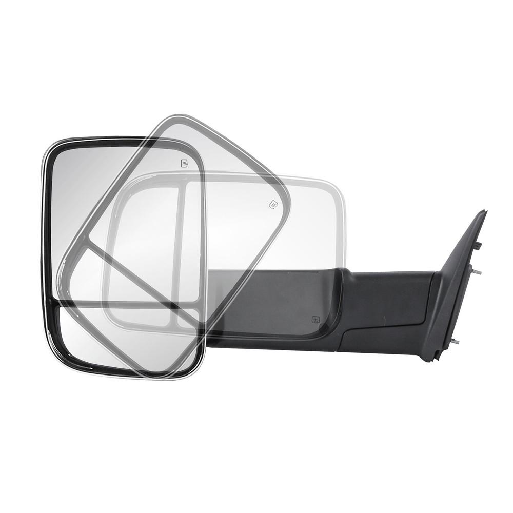 Pair Chrome Tow Mirrors For 2009-2018 Dodge Ram 1500 w/Temp Sensor Puddle Light