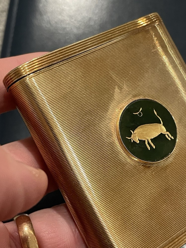 Authentic Antique Art Deco Dunhill 14k Solid Rose Gold Cigarette Case Cool! 82GR