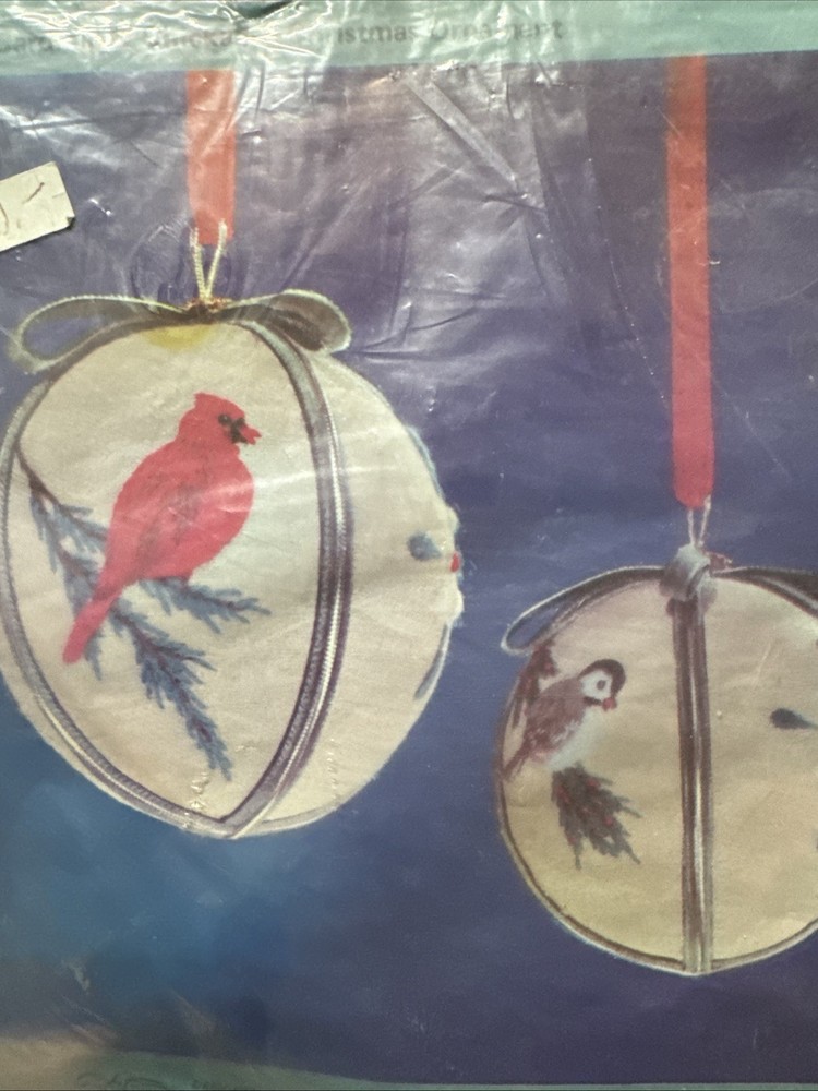 Cathy Alexander 4 Inch Embroidery Cardinal & Chickadee