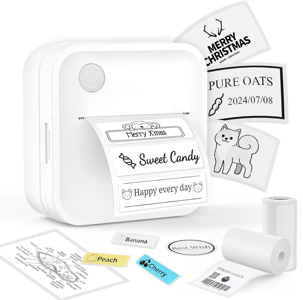 INVISEN Label Maker Machine Mini Label Printer Portable Thermal Printer