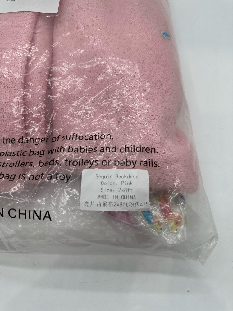 QueenDream Sequin Backdrop Drapes 4 Panels 2ftx8ft Glitter Curtains Pink