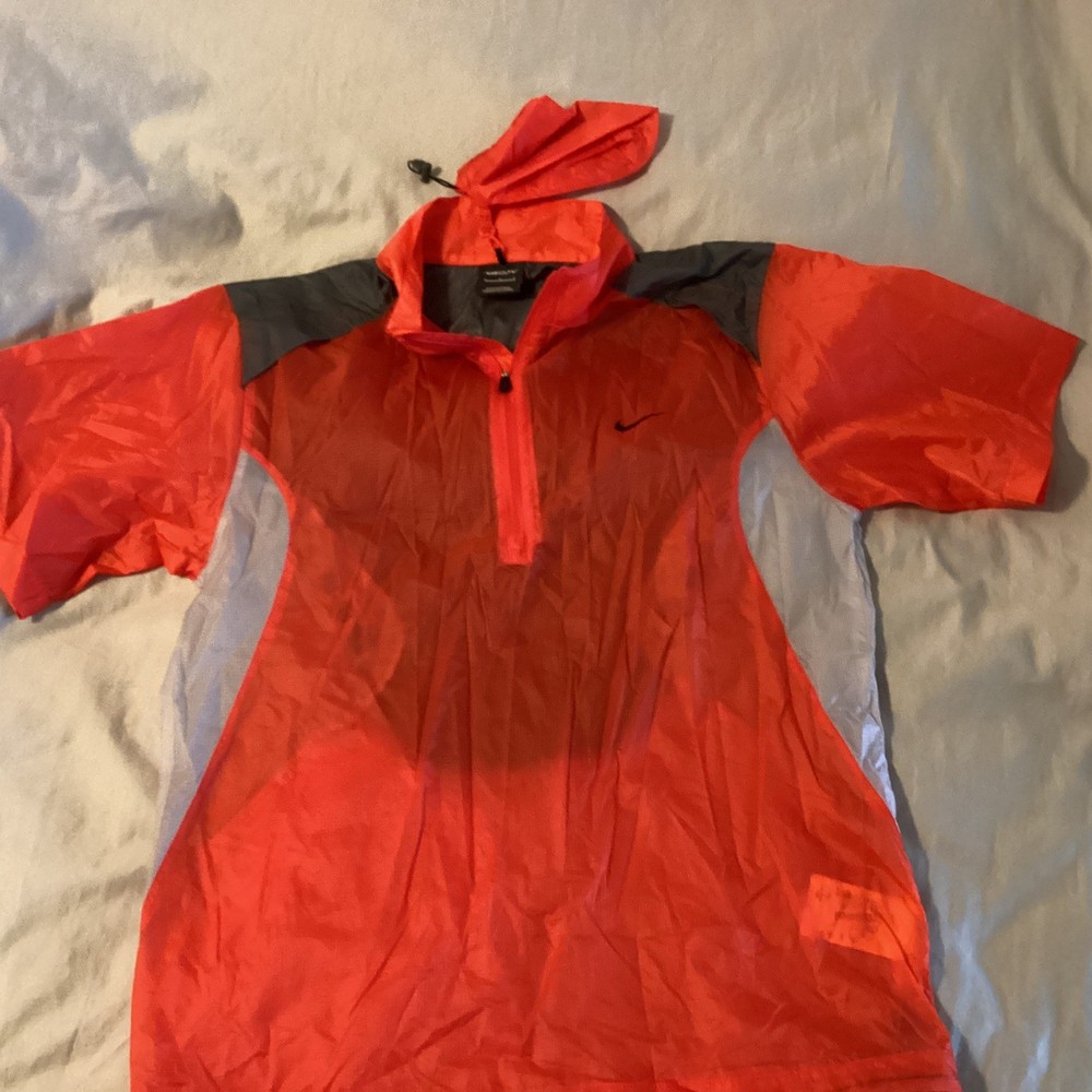 Nike Golf Short Sleeve Pullover Windbreaker Packable Jacket Red Men's Large