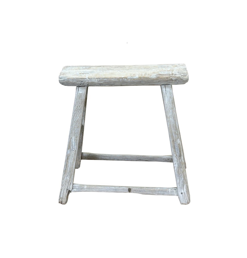 Rustic Raw Rough Wood Grain Rectangle Slim Stool Bench Side Table ws4591