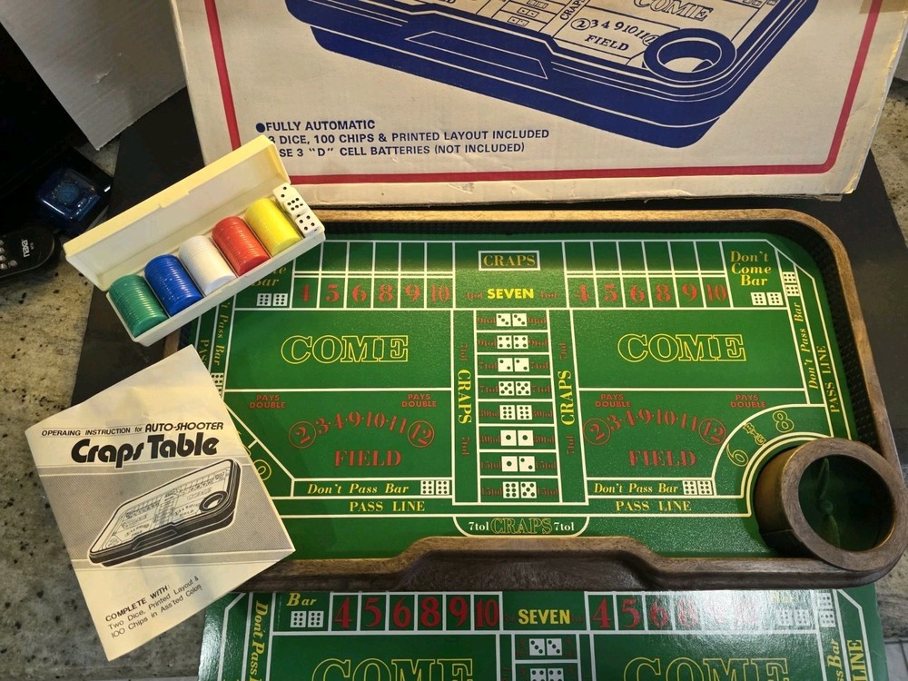 VINTAGE Waco Auto-Shooter Craps Table Automatic Dice Roller Complete