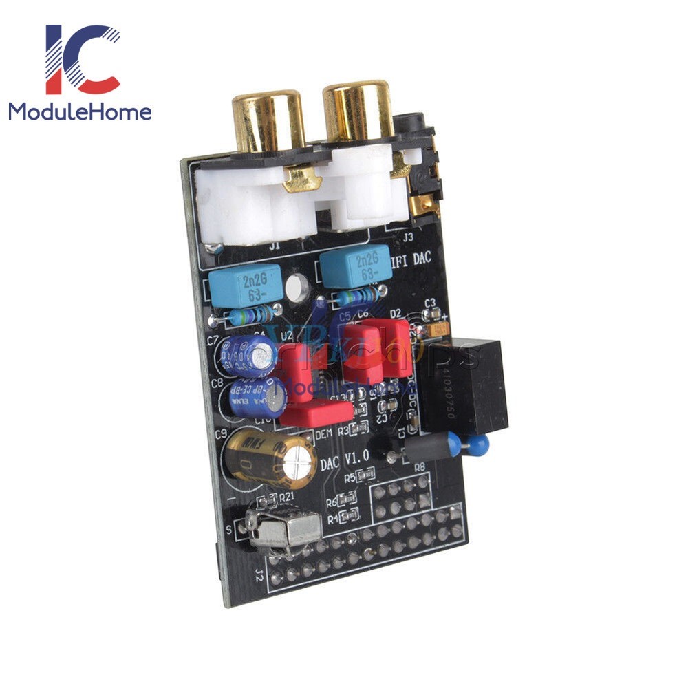 Black HIFI DAC Audio Sound Card Module I2S Interface For Raspberry Pi B Version