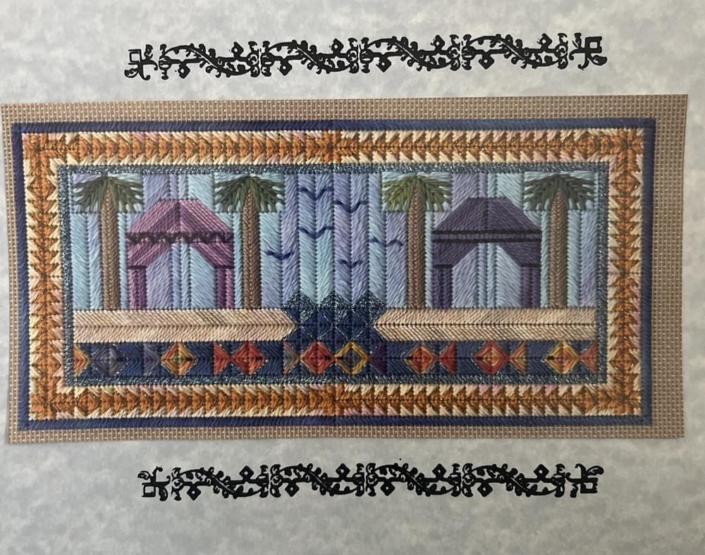 From Nancy’s Needle Quilt Series Two Cabanas Needlepoint Pattern And Some Thread