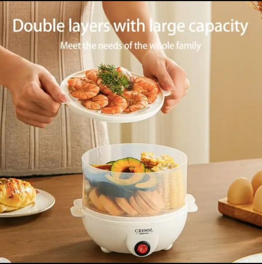 🥚 Double Layer Egg Cooker & Multi-Function Food Steamer 🥦
