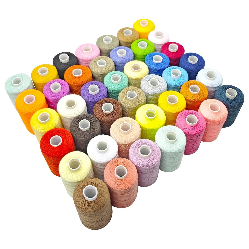 42 Spools All Purpose Sewing Thread 1000 Yards, Bobbin Polyester Thread for S...