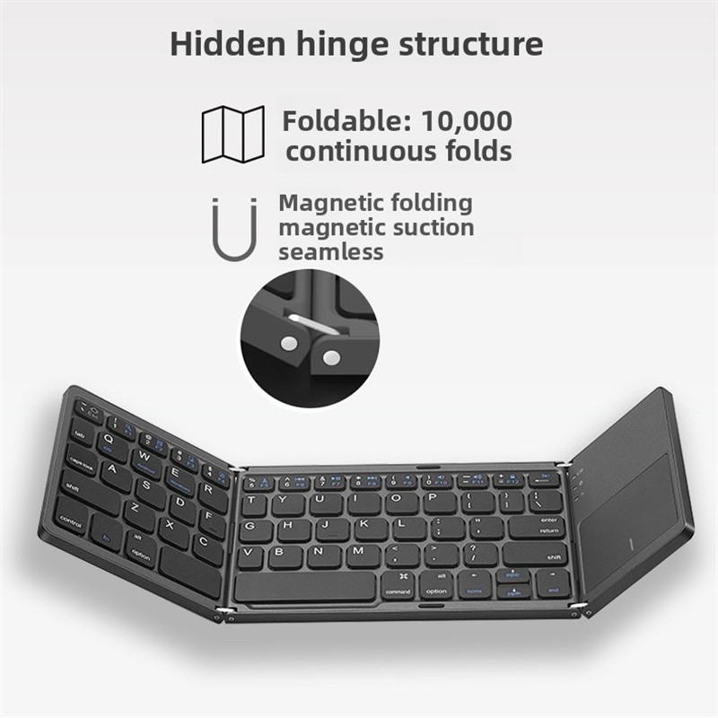 Mini Thin Fold Wireless Bluetooth Keyboard With Touchpad for iOS Android Windows