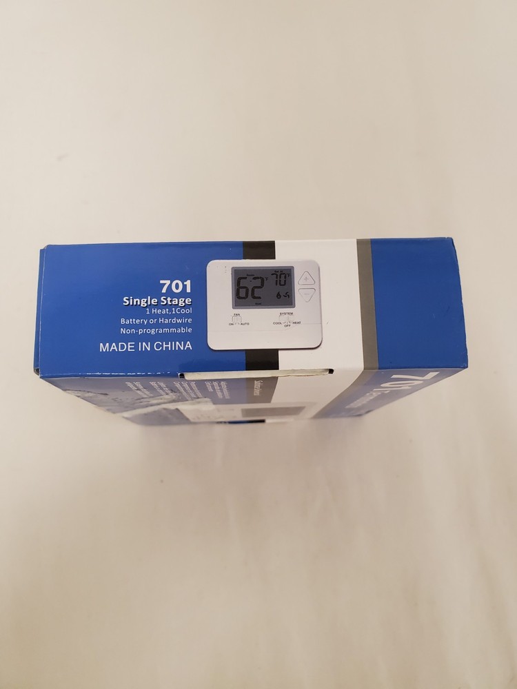 SW701 Digital Thermostat with Large LCD Display Non-Programmable Single Stage