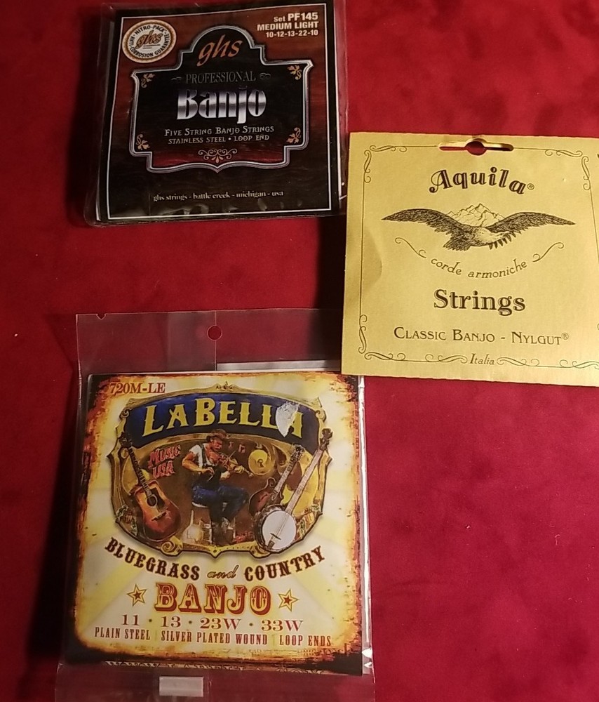3 Set Lot Of Banjo Strings