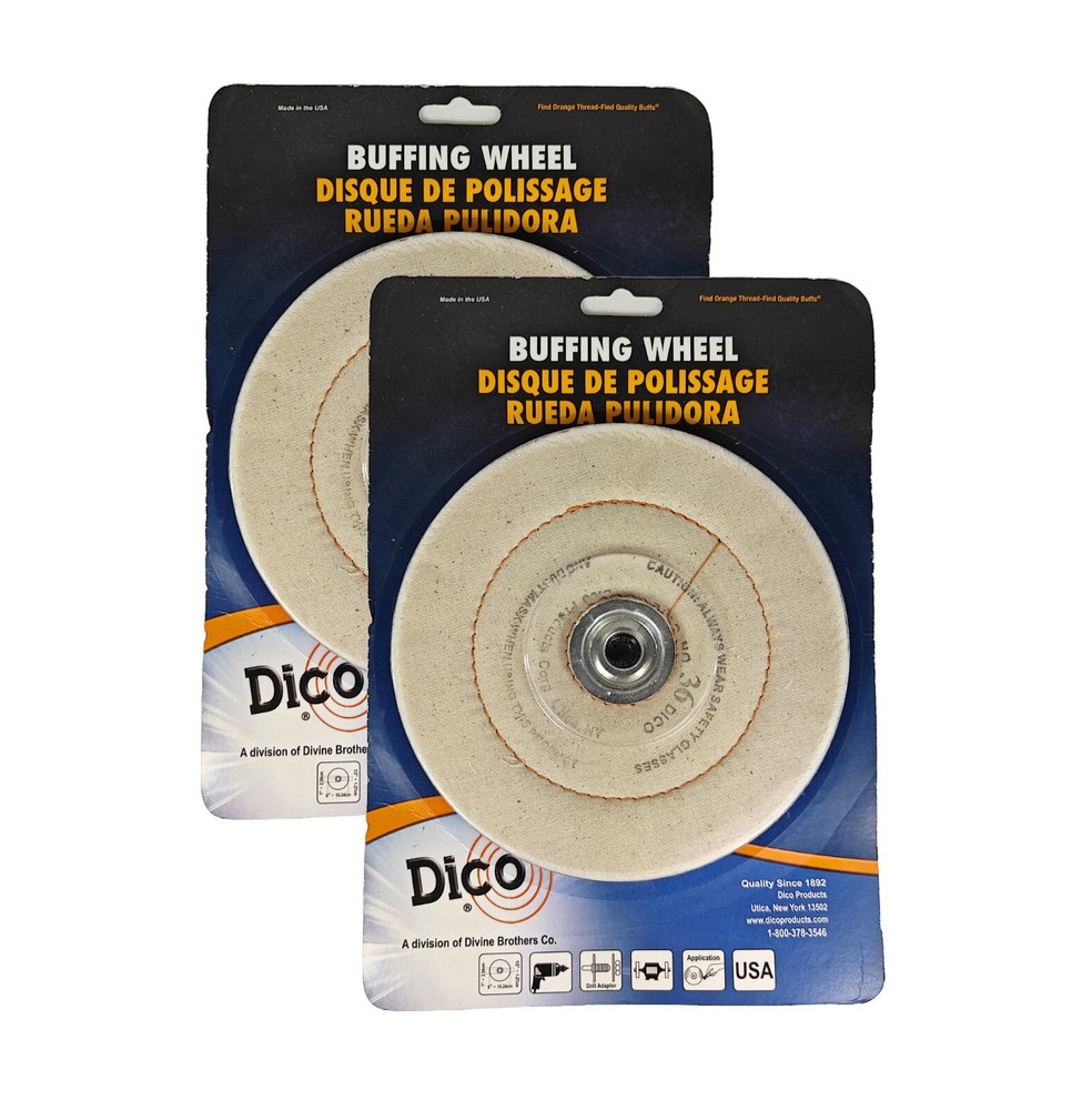 2 Pack Dico Cotton Medium Cushion Buffing Wheel #36 6" 7000186