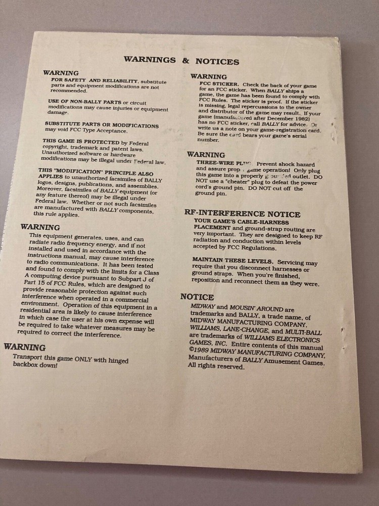 Pool Sharks Pinball Manual